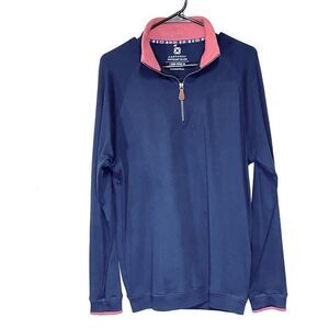 Castaway Sailing Quarter Zip Navy Cotton Pullover Mens SZ L
